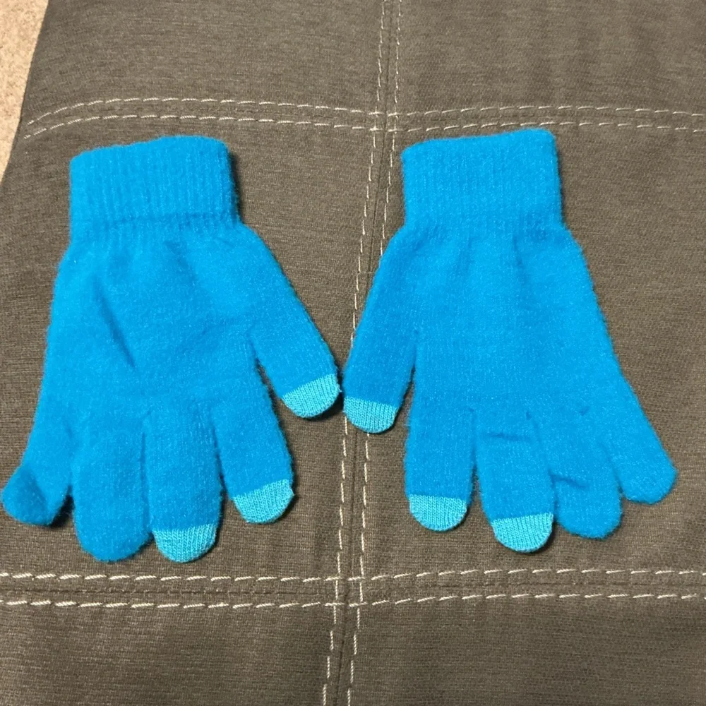 Blue Knit Scarf and Hat Set